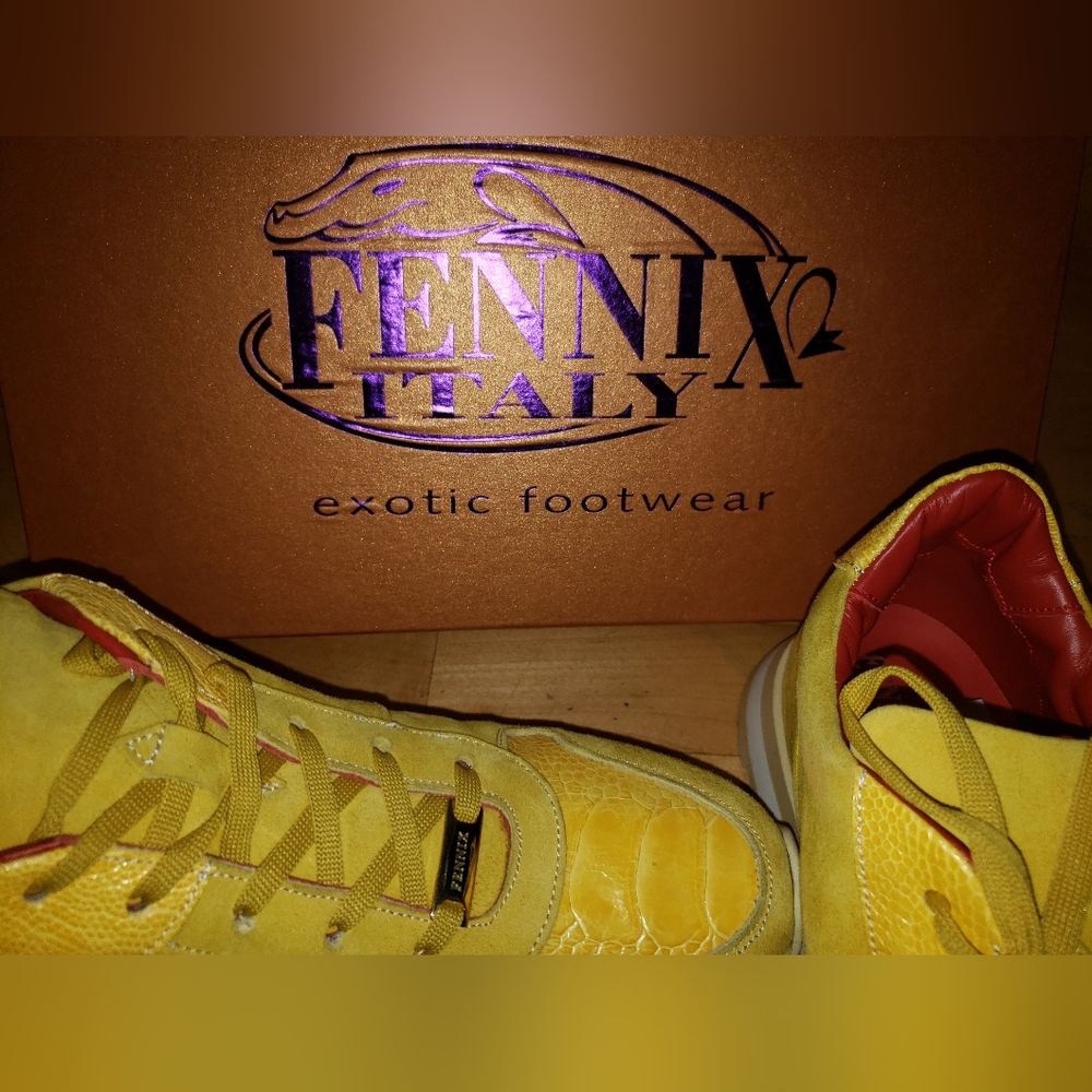 Penny Italy Red Sneakers with Yellow Laces